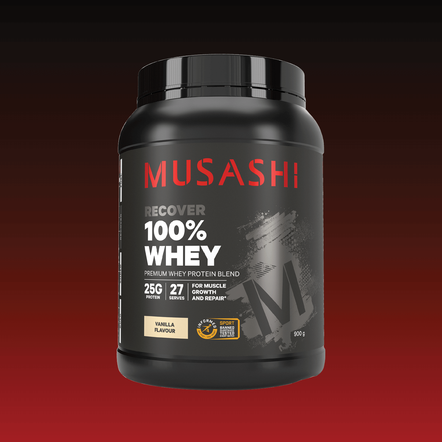 100% Whey Protein Powder 900g - Vanilla